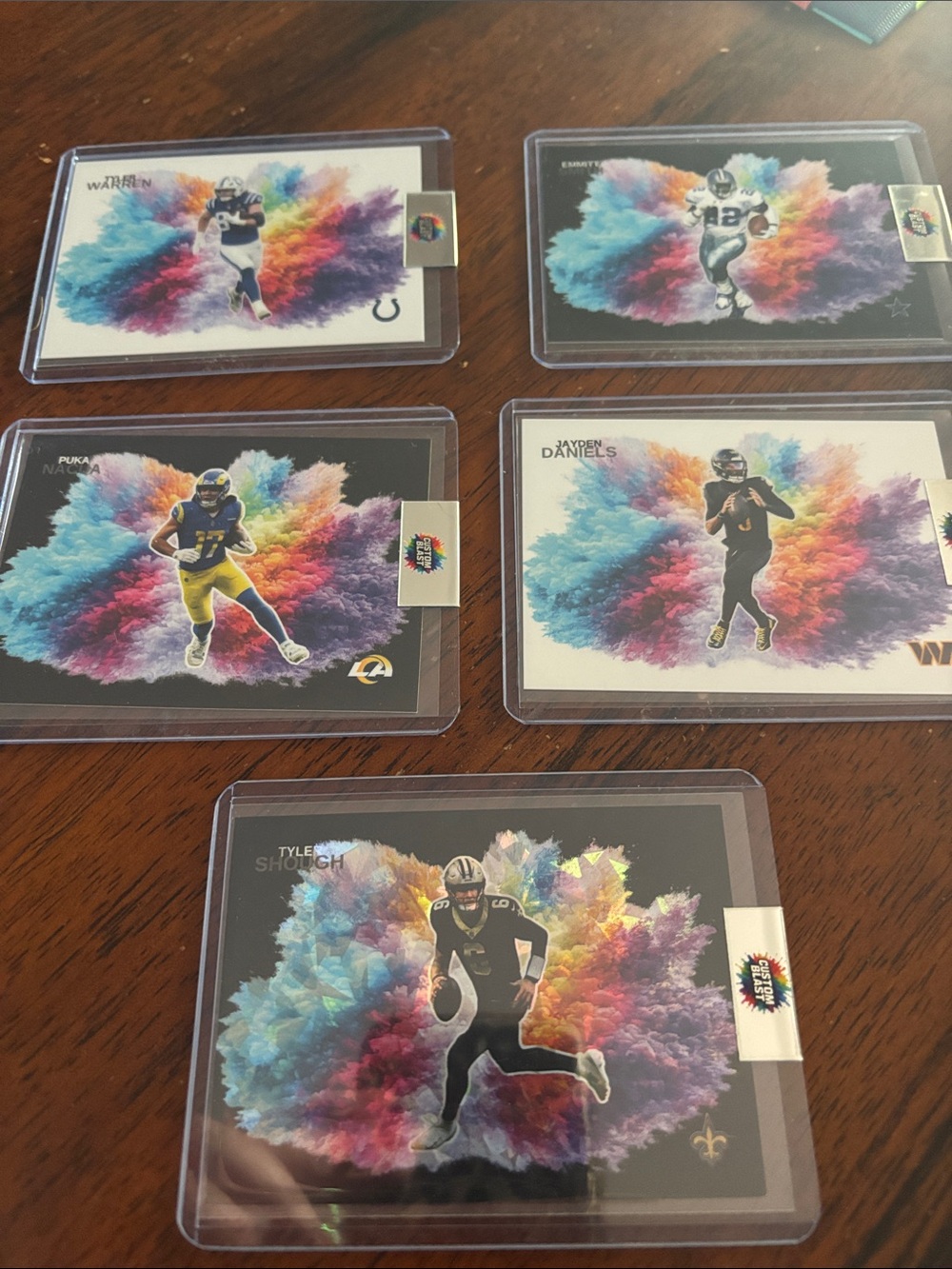 Multicolor Sports Trading Card Protective Sleeves - Pack of 5
